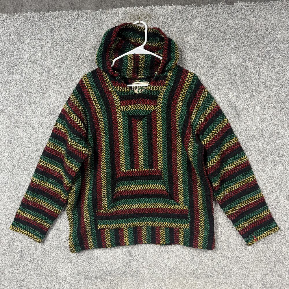 Baja Joe L Drug Rug Mexican Hoodie Rasta Reggae Hippie Surf Skater Festival Boho